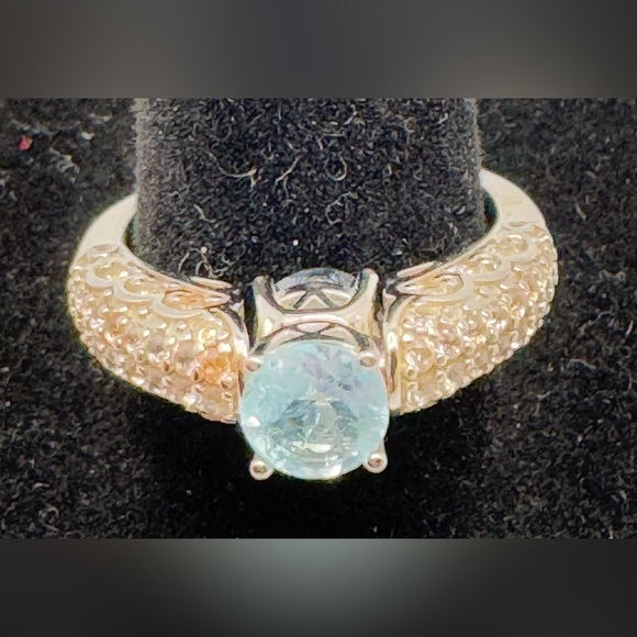 Sterling silver ring flip blue topaz reversible light and dark topaz ring sz 8 - Picture 5 of 9